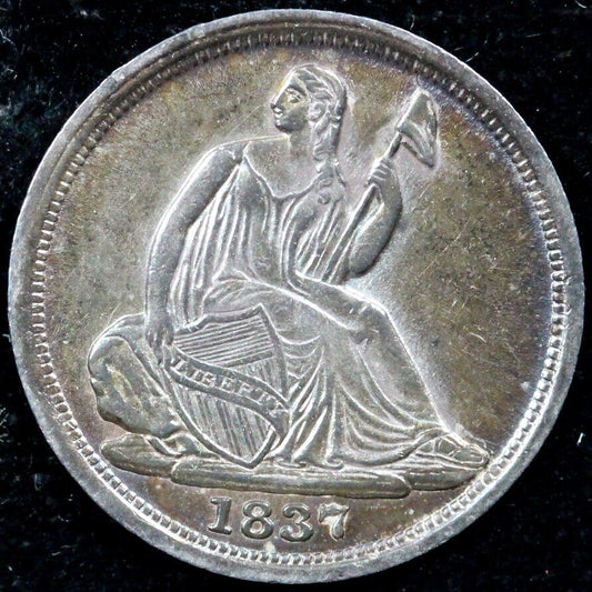 1837 H10c Seated Liberty Half Dime *No Stars*