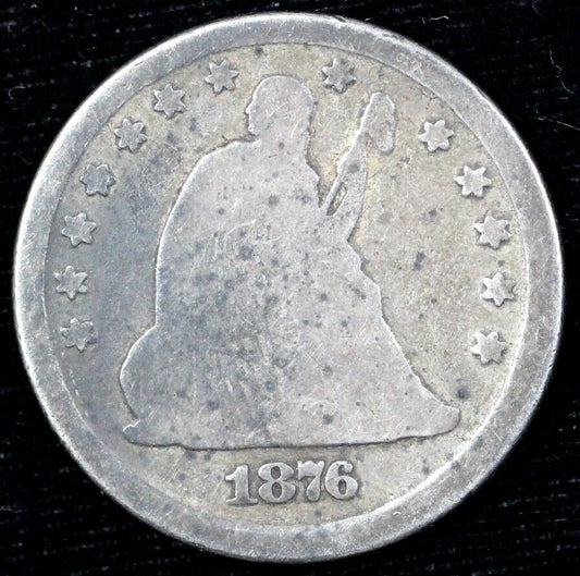 1876-CC 25c Seated Liberty Quarter