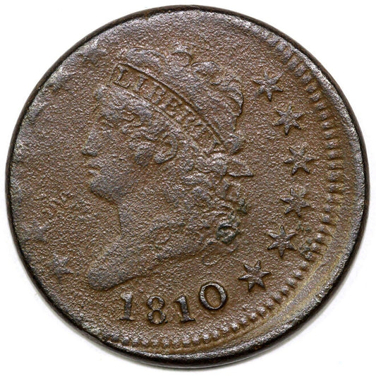 1810/09 1c S-281 Struck Out of Register Classic Head Large Cent