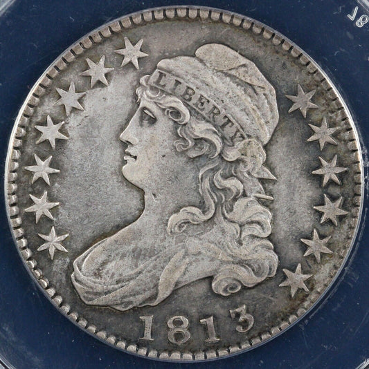 1813 50c Capped Bust Half Dollar ANACS EF 45 DETAILS CLEANED