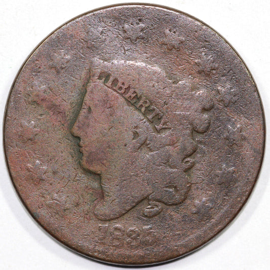 1835 1c N-9 Coronet or Matron Head Large Cent