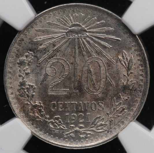 1921-M 20c Mexico 20 Centavos NGC MS 64