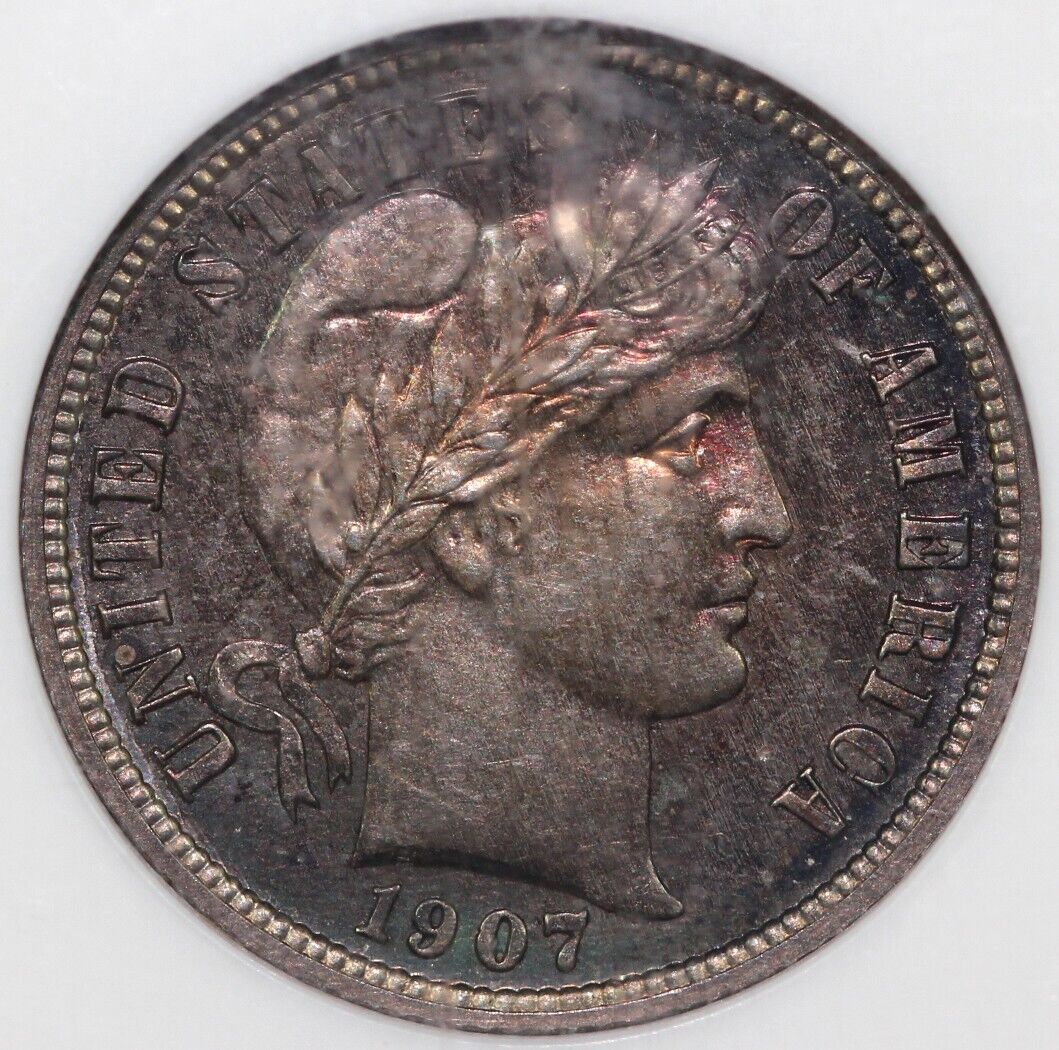 1907 10c Proof Barber Dime NGC PF 65
