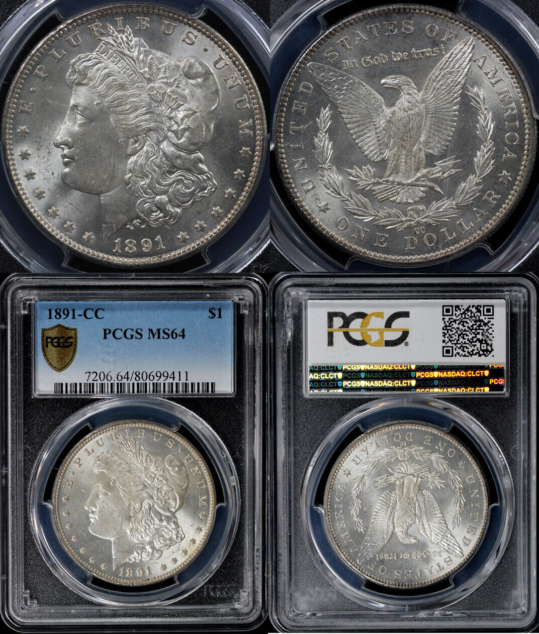 1891-CC $1 Morgan Dollar PCGS MS 64