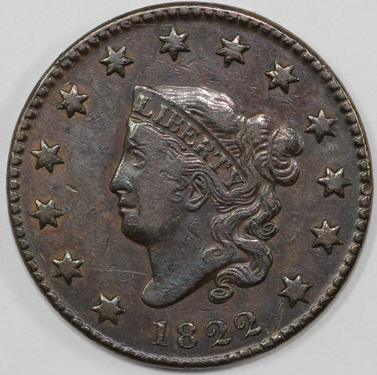 1822 1c N-9 Coronet or Matron Head Large Cent