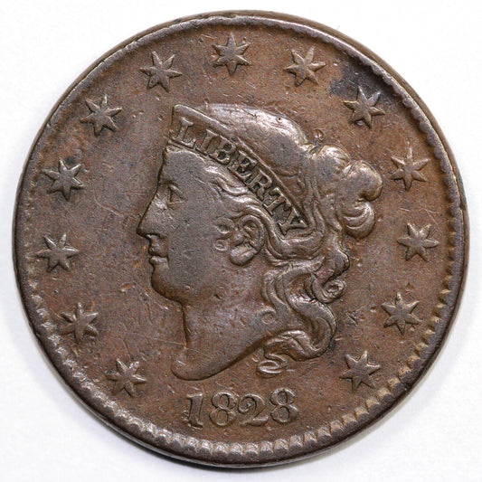 1828 1c N-12 Coronet or Matron Head Large Cent