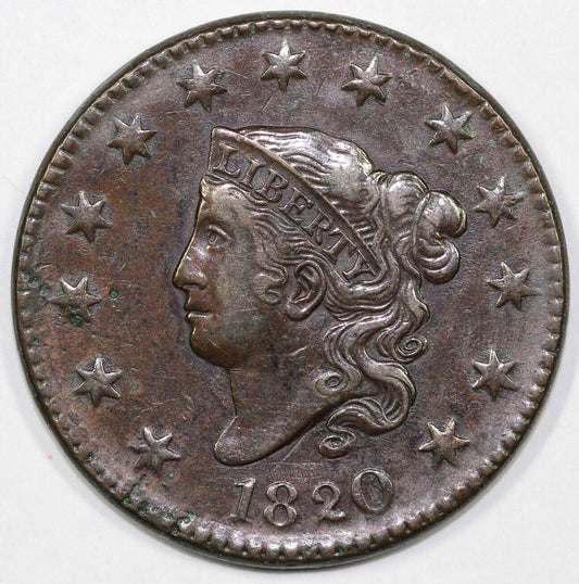 1820 1c N-10 Matron Head Large Cent