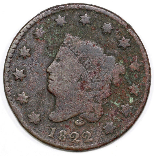 1822 1c N-9 Matron Head Large Cent