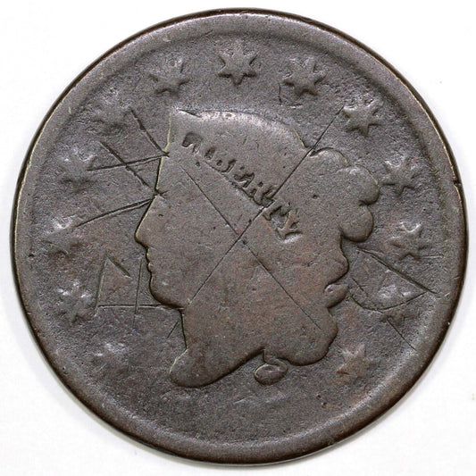 1827 1c N-10 Matron Head Large Cent