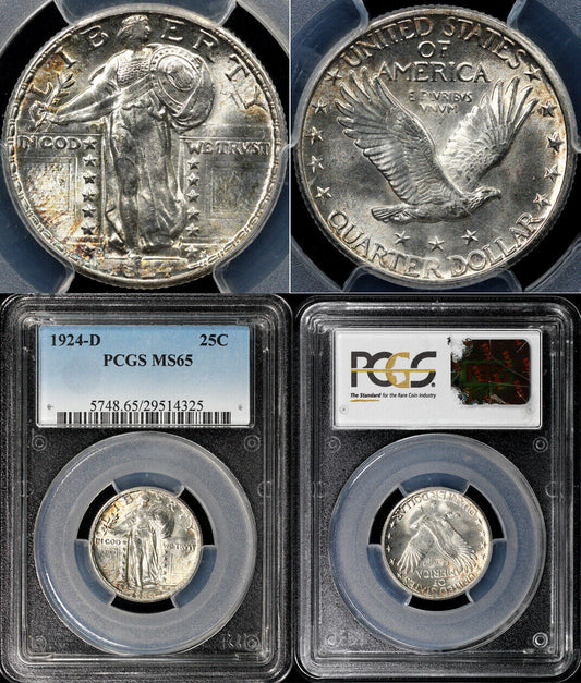1924-D 25c Standing Liberty Quarter PCGS MS 65