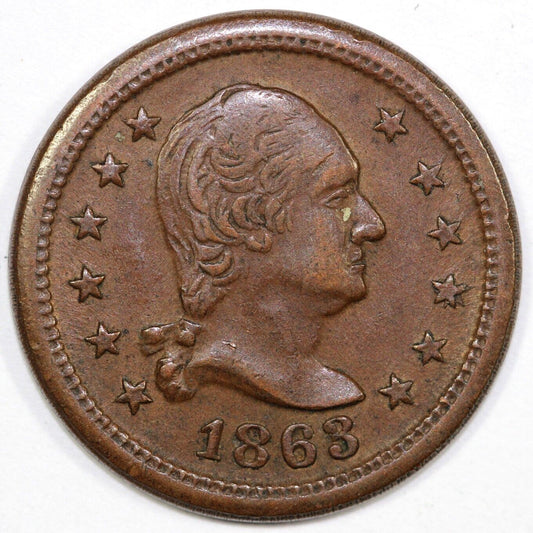 1863 CWT Washington Head Wilson's Medal Civil War Token