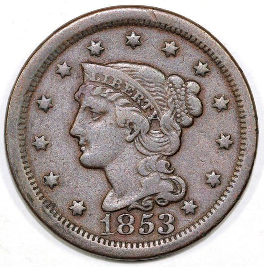 1853 1c N-31 Braided Hair Large Cent