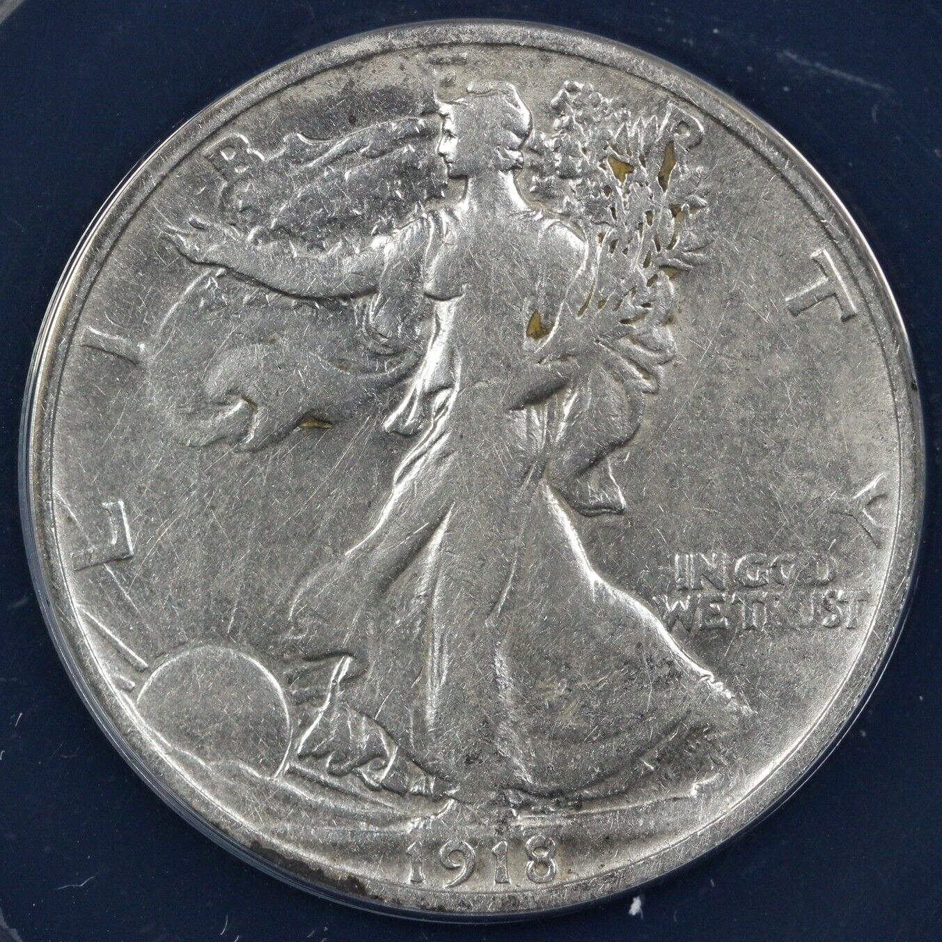 1918 50c Walking Liberty Half Dollar ANACS VF 20 DETAILS CLEANED