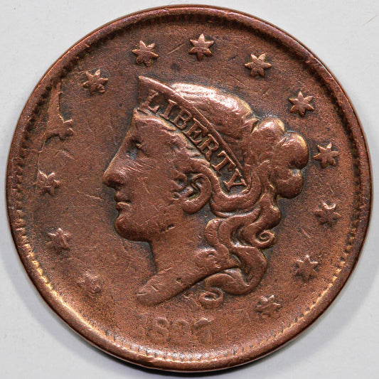 1837 1c N-2 Coronet or Matron Head Large Cent *Die State B*