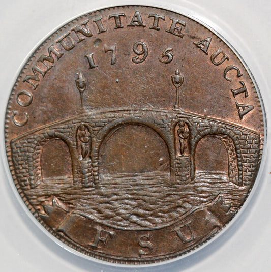 1795 1/2p Great Britain Suffolk-Beccles Conder Token ANACS AU 58
