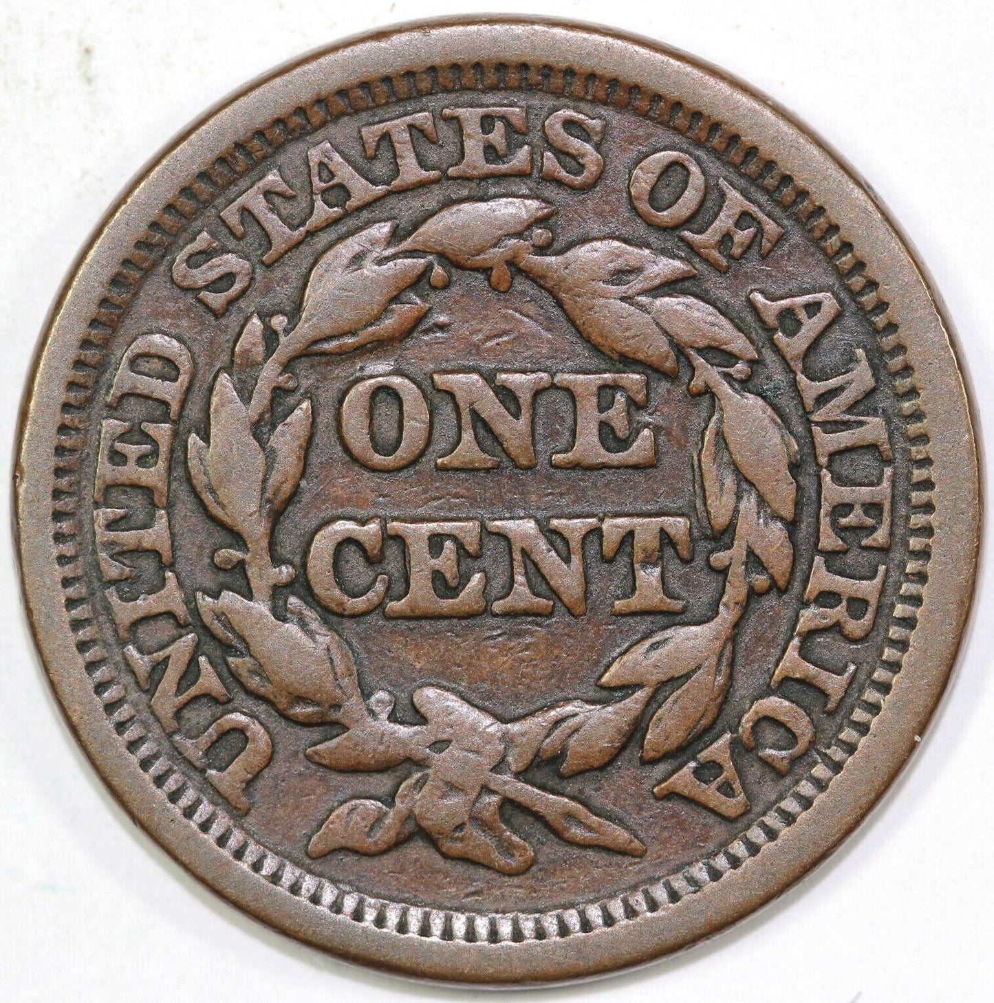 1848 1c N-36 Braided Hair Large Cent