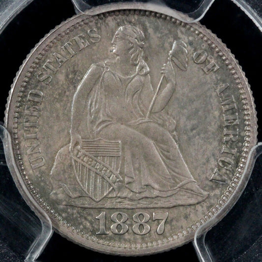 1887 10c Proof Seated Liberty Dime PCGS PR 64
