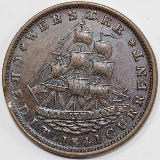 1841 HT-17 Low 59 Webster Credit Current Hard Times Token