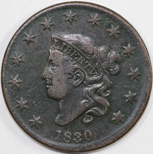 1830 1c N-11 Coronet or Matron Head Large Cent *CC #4* W/ Tags