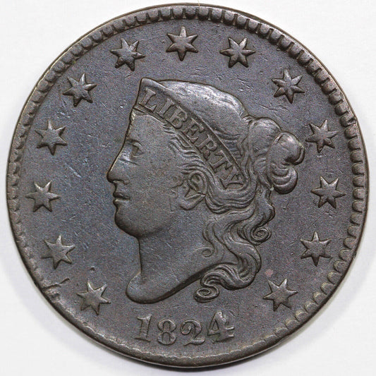 1824/2 1c Coronet or Matron Head Large Cent