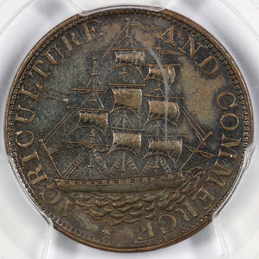 1838 HT-24 Agriculture & Commerce Hard Times Token PCGS AU 55