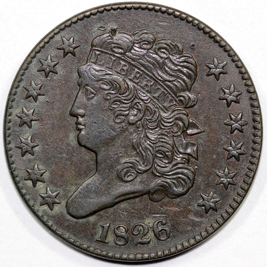1826 1/2c C-2 Classic Head Half Cent